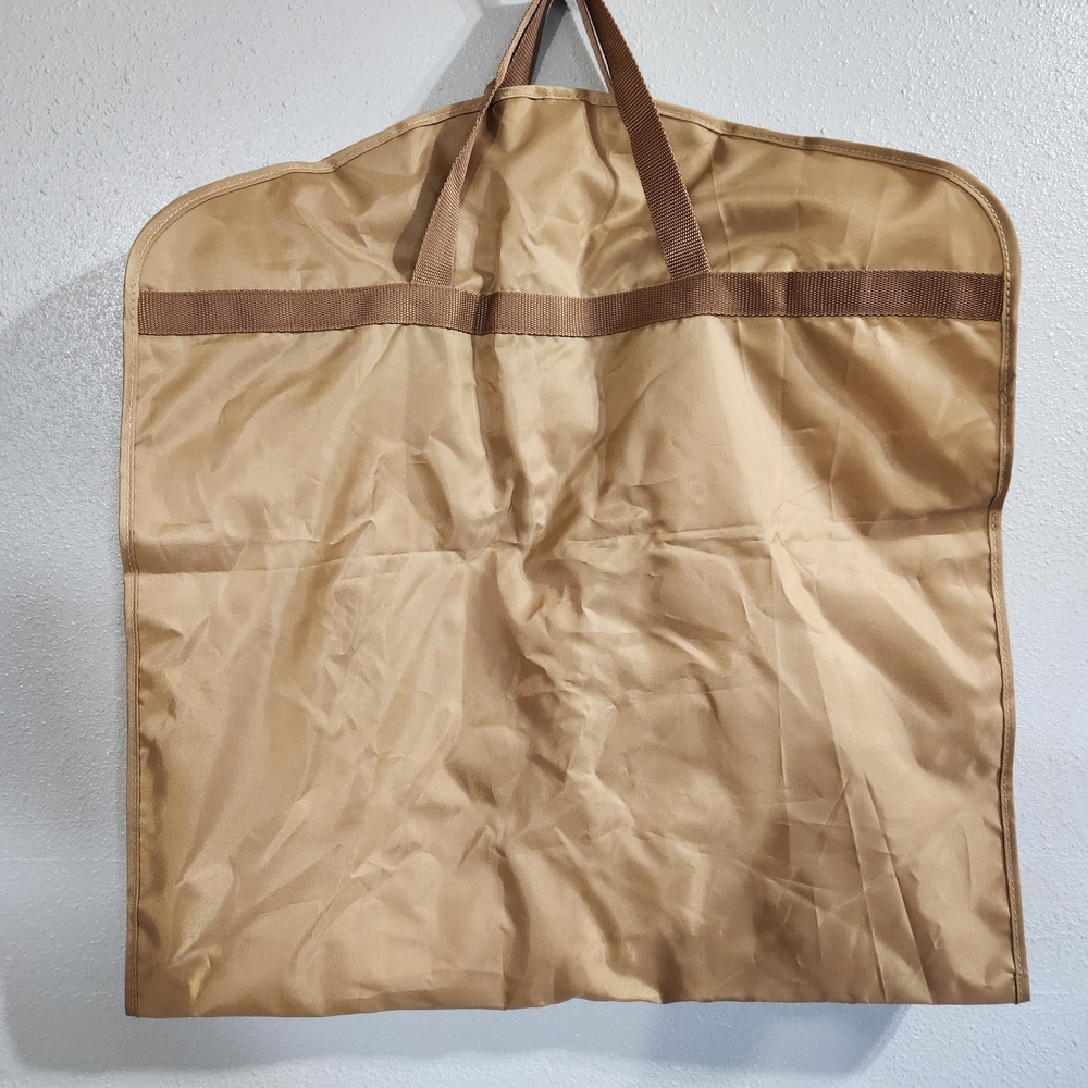 Burberry Tan Garment Bag Full Size Fold Up Nylon Carry Handles - Picture 3 of 8